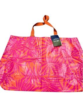 Open Story Orange Pink Tropical Tote Bag